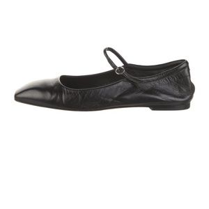 Aeyde Black Leather Mary Jane Flats